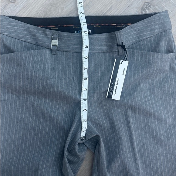 Express Grey and White Pinstriped Signature Stretch Editor Pants. Sz 8/P - Picture 5 of 12